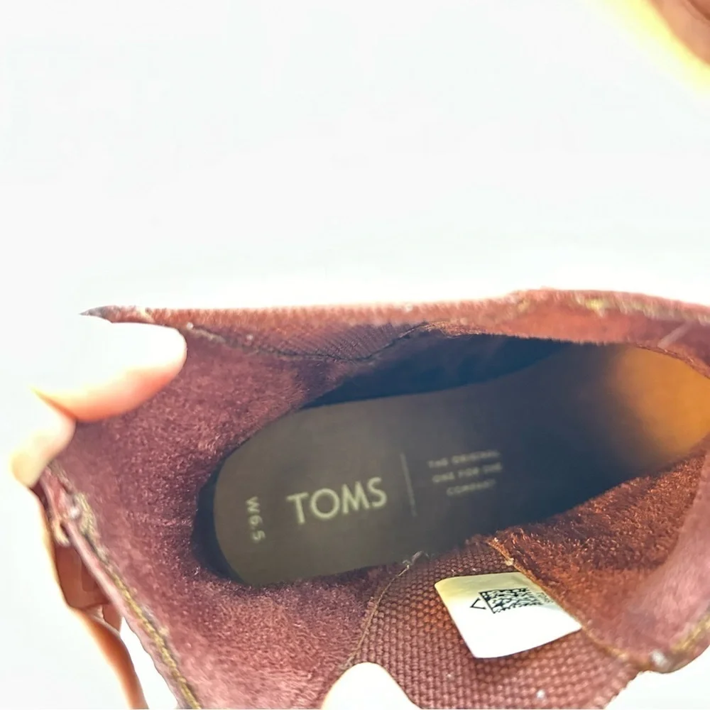TOMS WOMENS ESME LEATHER CHELSEA BOOTS - BURNT HENNA 6.5